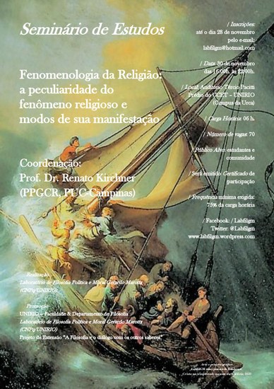 folder do seminário sobre fenomenologia da religião