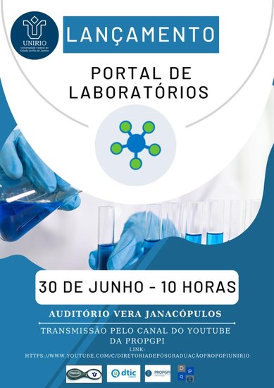 Cartaz do lançamento do Portal de Laboratórios