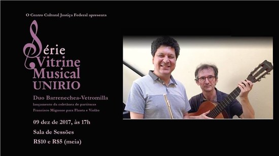 Duo Barrenechea-Vetromilla apresentará repertório com obras brasileiras para flauta e violão (Imagem: Divulgação) 