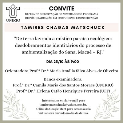 Convite - Defesa Tamires