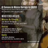 3ª Semana de Música Barroca da UNIRIO promove ‘master classes’, ensaios e concertos