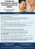 'I Jornada de Alimentação, Nutrição e Envelhecimento da UNIRIO' acontece nesta quarta-feira, dia 31 de maio