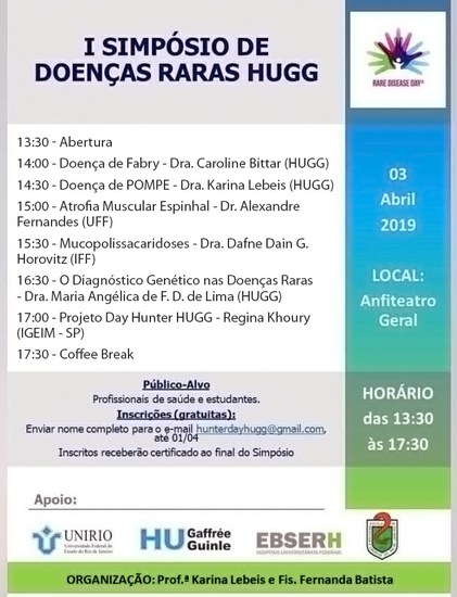 I Simpósio de Doenças Raras do HUGG I Simpósio de Doenças Raras do HUGG
