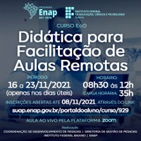 Enap oferece curso de Didática para Facilitação de Aulas Remotas