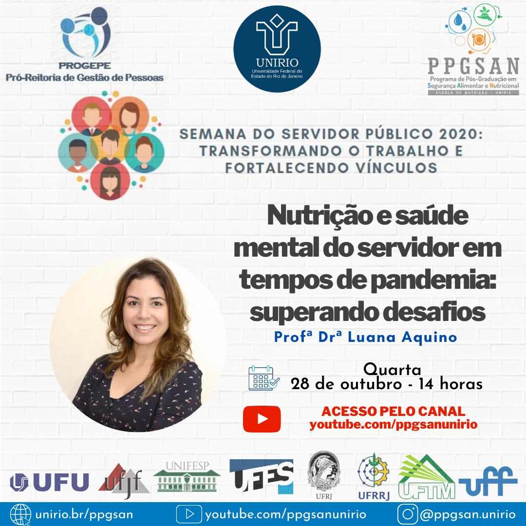 PROGEPE e PPGSAN convidam para live sobre Nutrição e Saúde Mental no dia 28 de outubro 