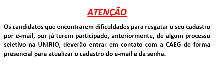 Aviso aos candidatos do Processo Seletivo Simplificado