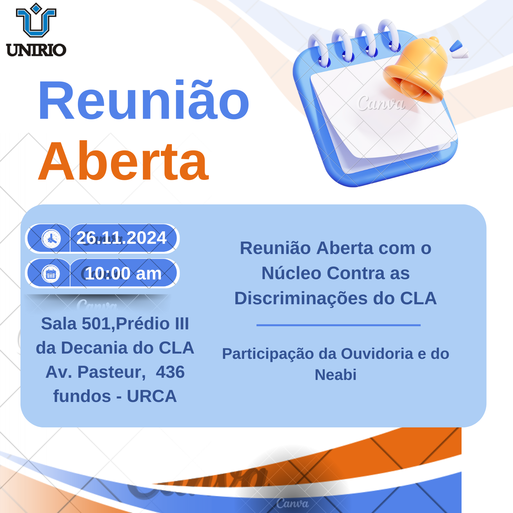 Reunião aberta do Núcleo contra as Discriminações do CLA