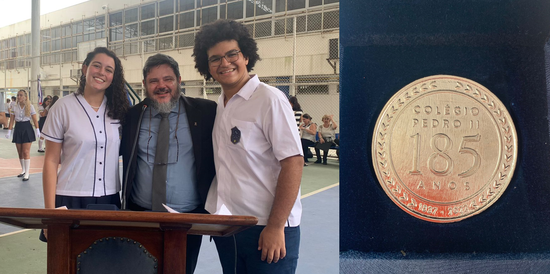 Professor Angelo Malaquias, ex-aluno do CP2, representou a UNIRIO no evento de aniversário