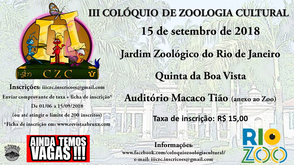 Programação do III Colóquio de Zoologia Cultural