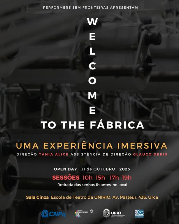 Cartaz espetáculo Welcome to the Fábrica