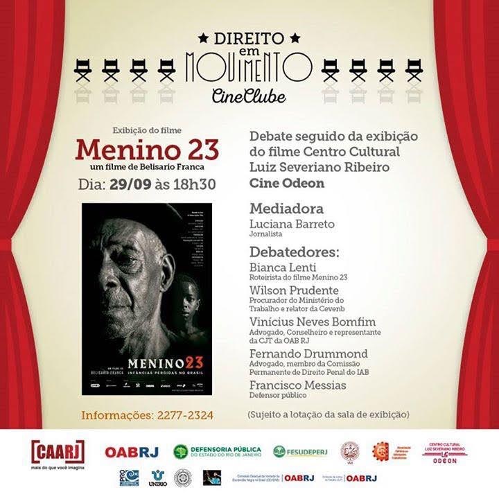 Cartaz Cineclube Direito em Movimento set 2016