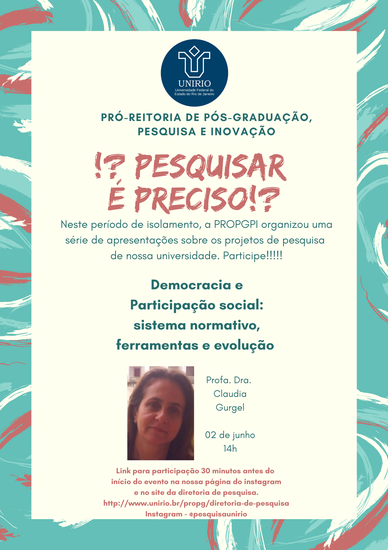 Pesquisar é preciso 2 de junho