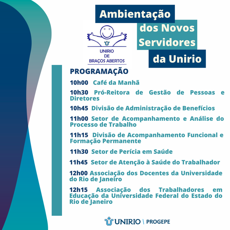 Programação UNIRIO de Braços Abertos 2024