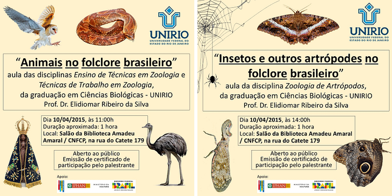 Cartazes aulas abertas Museu do Folclore