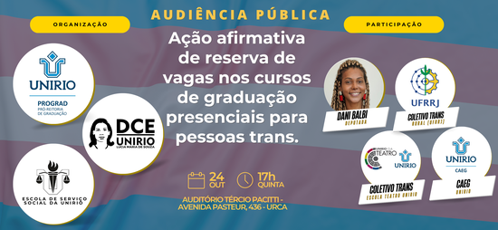 Cartaz audiência cota trans