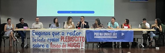 Mesa diretora do Consuni (Foto: Comso)
