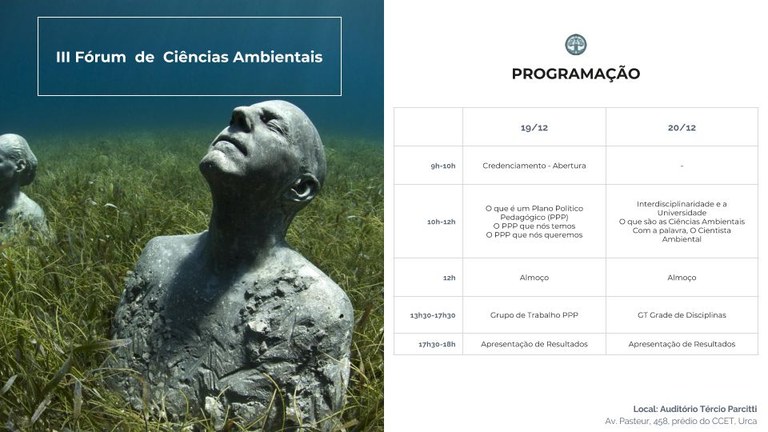 Programação III Fórum Ciências Ambientais