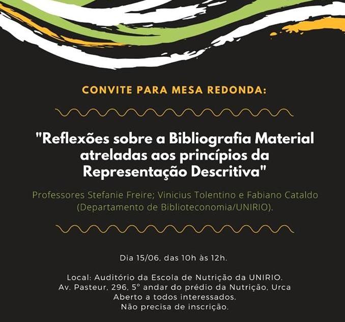 Cartaz mesa redonda biblioteconomia