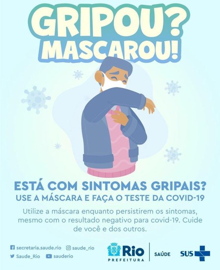Arte sobre uso de máscaras para prevenção - SMS