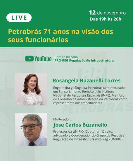 Cartaz live Petrobras 71 anos