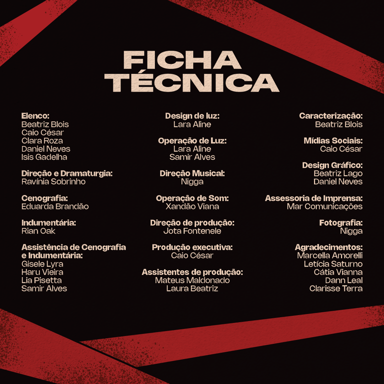 Ficha técnica peça Tear