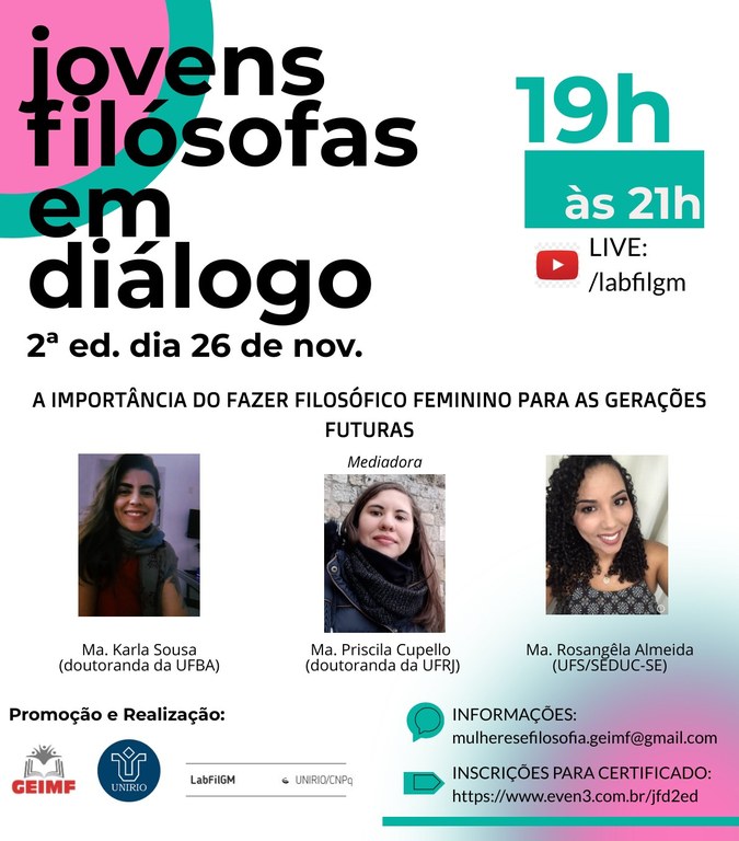 Cartaz Jovens Filosofas 26 nov 2020