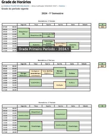 Grade de Horários