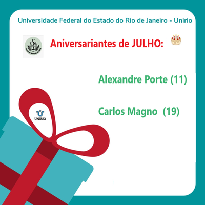 Aniversariantes Julho