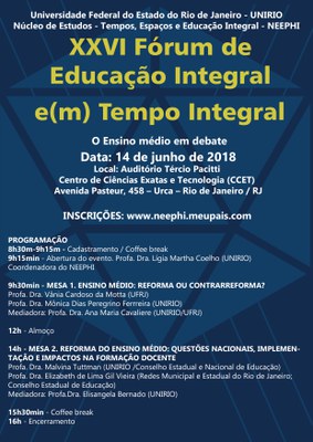 XXVI Fórum de Educação Integral e(m) Tempo Integral