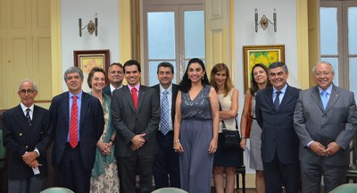 Dirigentes da UNIRIO e da ULisboa durante a reunião desta sexta-feira (Foto: Comso)