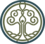 Ciências Ambientais Símbolo do Curso de Graduação em Ciências Ambientais na UNIRIO. A imagem é circular com um desenho central de uma árvore estilizada, apresentada em uma cor verde terrosa e suave. O tronco da árvore se ramifica para cima, entrelaçando-se para formar um padrão que sugere crescimento orgânico e interconexão. Os galhos curvam-se em espirais elegantes, quase caligráficas, em suas extremidades. Na base, as raízes também se entrelaçam, formando uma fundação estável. Há uma fina borda circular em tom verde-petróleo, que envolve todo o design. A impressão geral é de harmonia natural, equilíbrio e uma estética de inspiração celta, frequentemente associada a temas de vida, natureza e estudos ambientais.