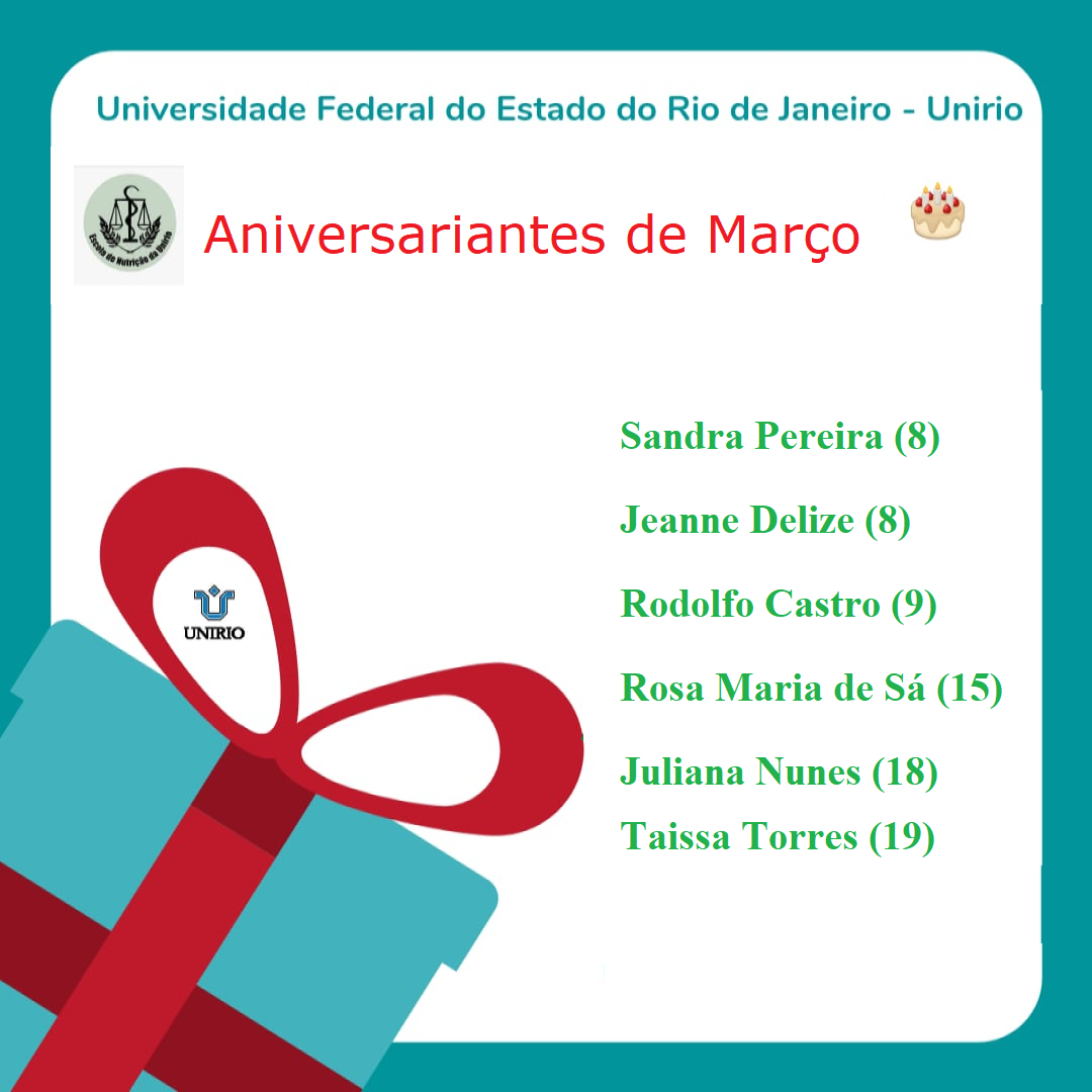 Aniversariantes de Março