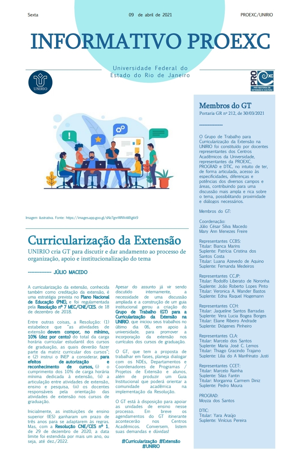 Grupo de Trabalho é criado para promover a Curricularização da Extensão 