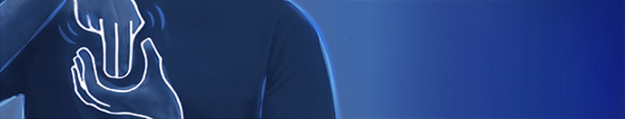 Topo em tons de azul sinal em Libras de UNIRIO Topo em tons de azul sinal em Libras de UNIRIO