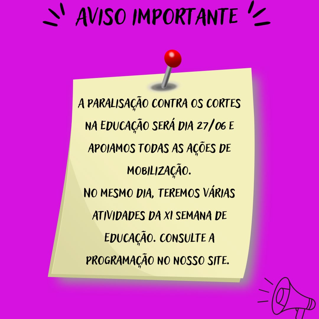 Aviso da Semana de Educação UNIRIO