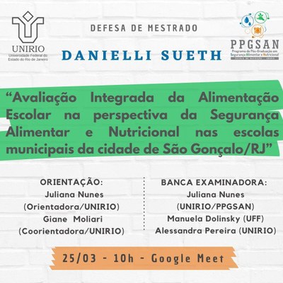 Defesa da discente Danielli Sueth Defesa da discente Danielli Sueth