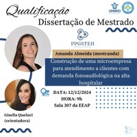 Exame de qualificação da mestranda Amanda Silva Guimarães Almeida