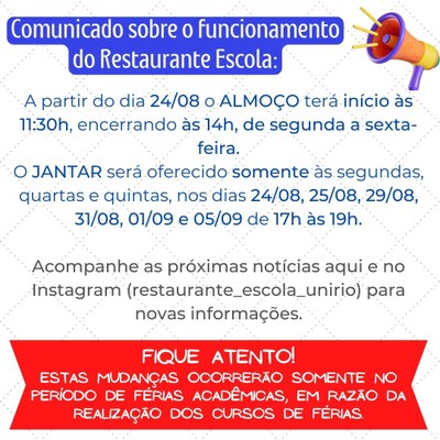 Funcionamento do RE nas férias 2022