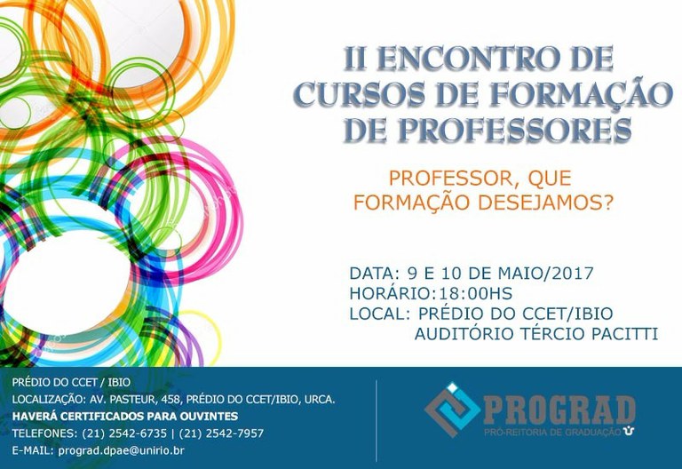 II Encontro de Cursos de Formação de Professores - cartaz