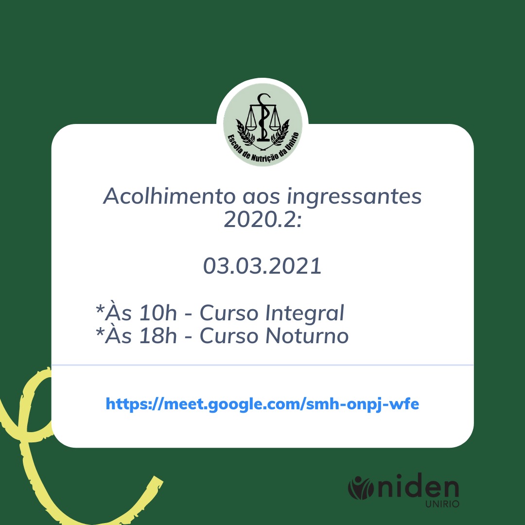 Recepção Ingressantes 2020.2