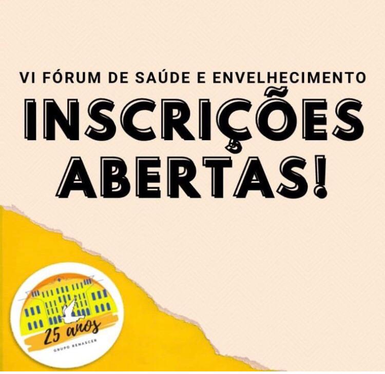 Evento - VI Fórum de Saúde e Envelhecimento de 01 a 03 dezembro de 2020