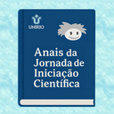 logo da jornada de iniciação científica como um livro fechado azul logomarca dos anais em azul