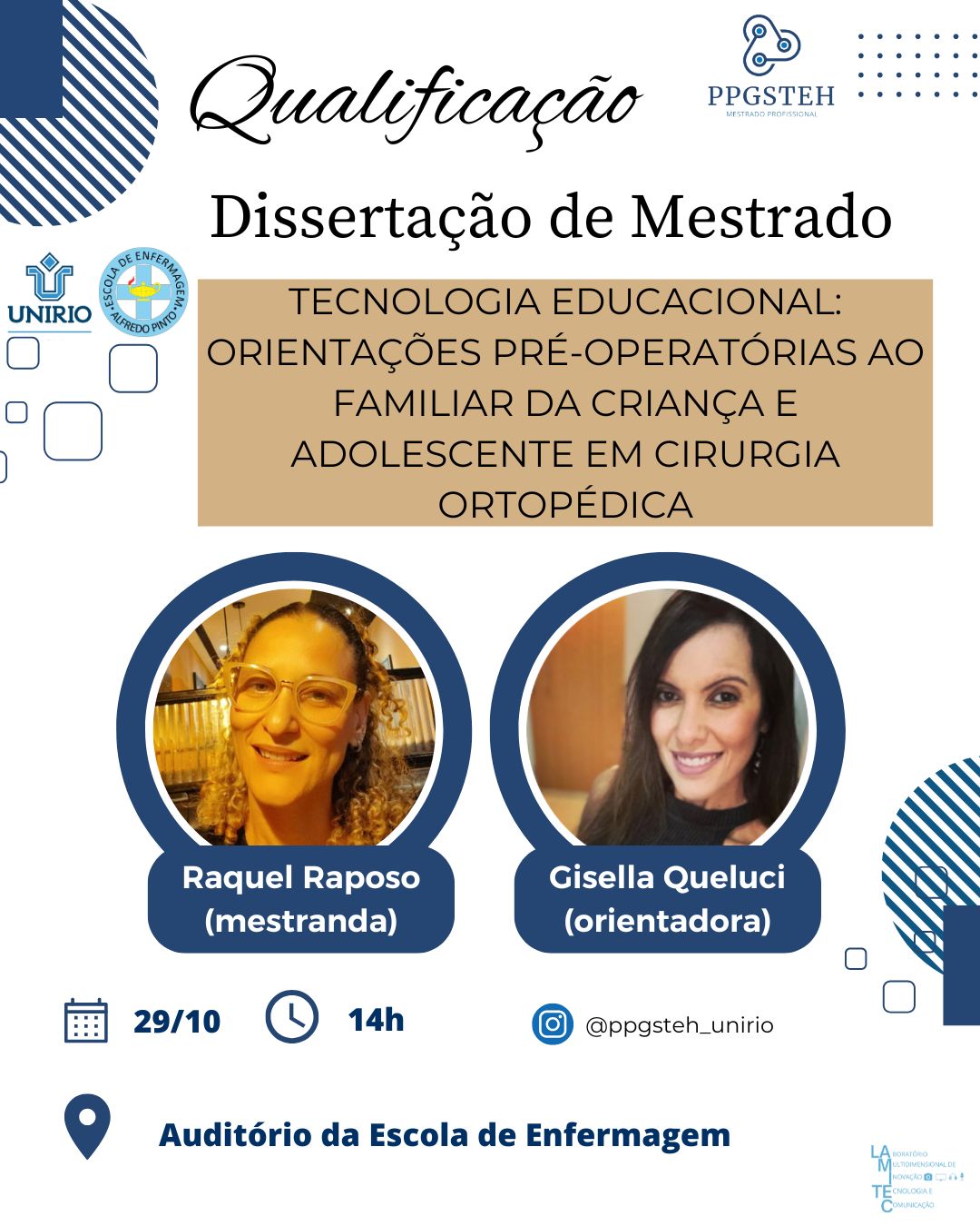 Exame de qualificação da mestranda Raquel Cristina Brandão da Silva Raposo