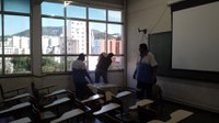 Substituído condicionador de ar da sala A-503