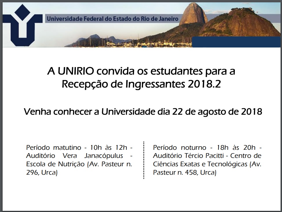 Recepção de ingressantes 2018-2