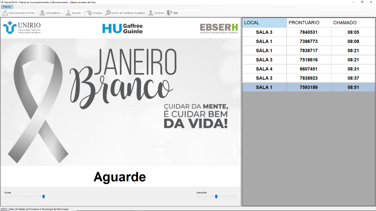 Sistema de Gerenciamento de Filas é instalado no HUGG