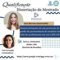 Exame de qualificação da mestranda Sara Barroso da Silva