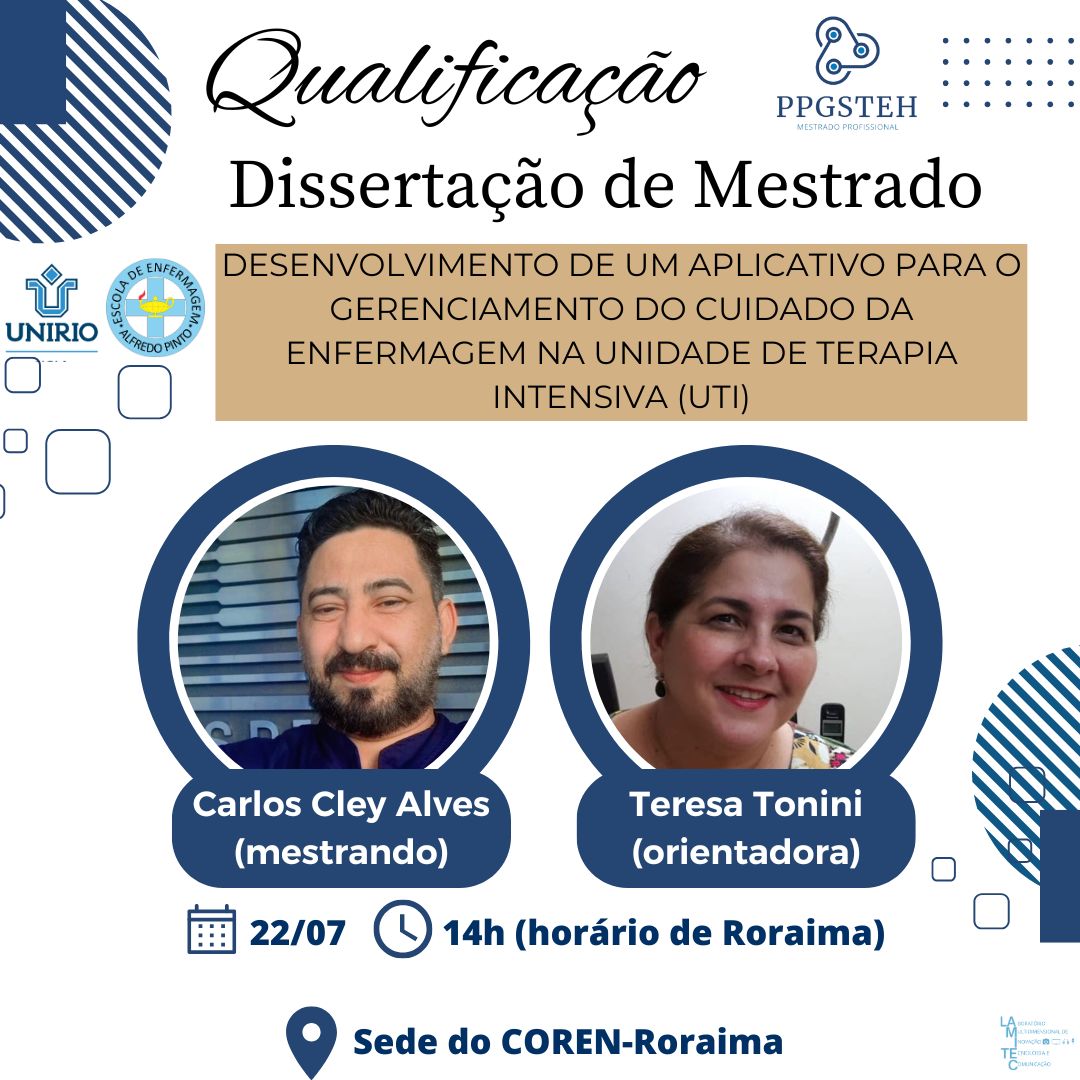 Exame de qualificação do mestrando Carlos Cley Jerônimo Alves