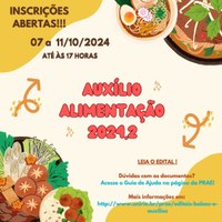 PRAE anuncia edital para o Auxílio Alimentação 2024.2
