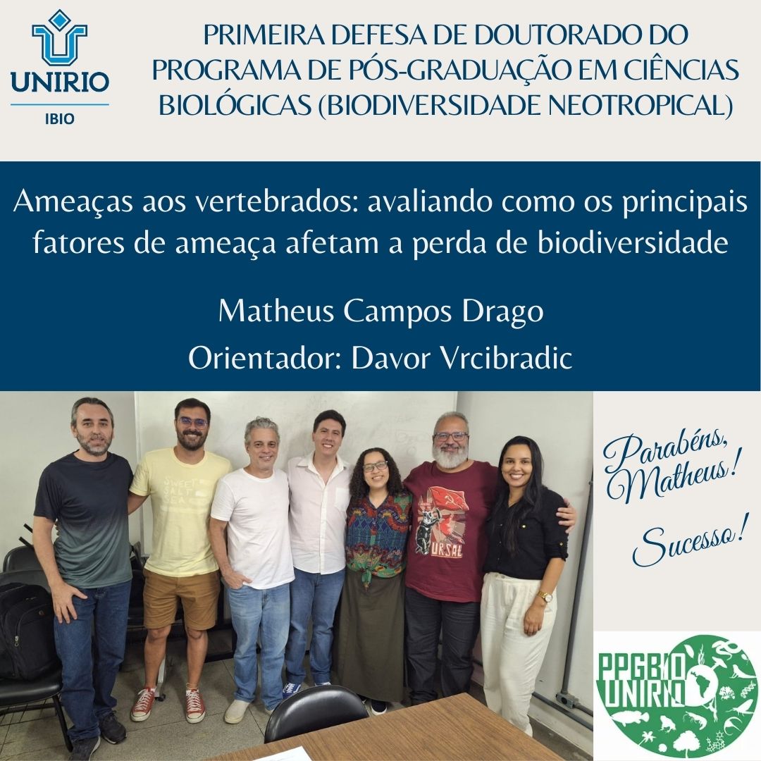 Primeira defesa de doutorado do programa de Pós-Graduação em Ciências Biológicas (Biodiversidade Neotropical)